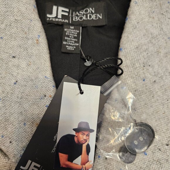 JF x Jason Bolden Unisex Gray Multi Wool Blend Oversize Long Coat Size M - Picture 8 of 10